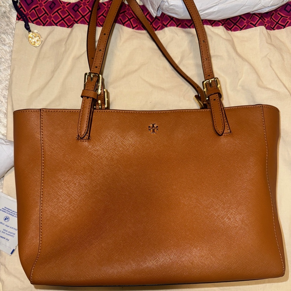 Tory Burch  Saffiano Leather Shoulder Bag Brown